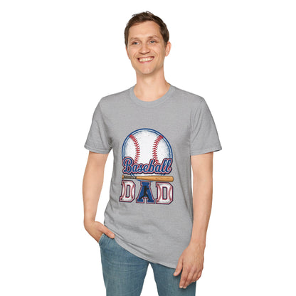 Baseball Dad Unisex Softstyle T-Shirt | Classic Game Day Tee | Premium Ring-Spun Cotton