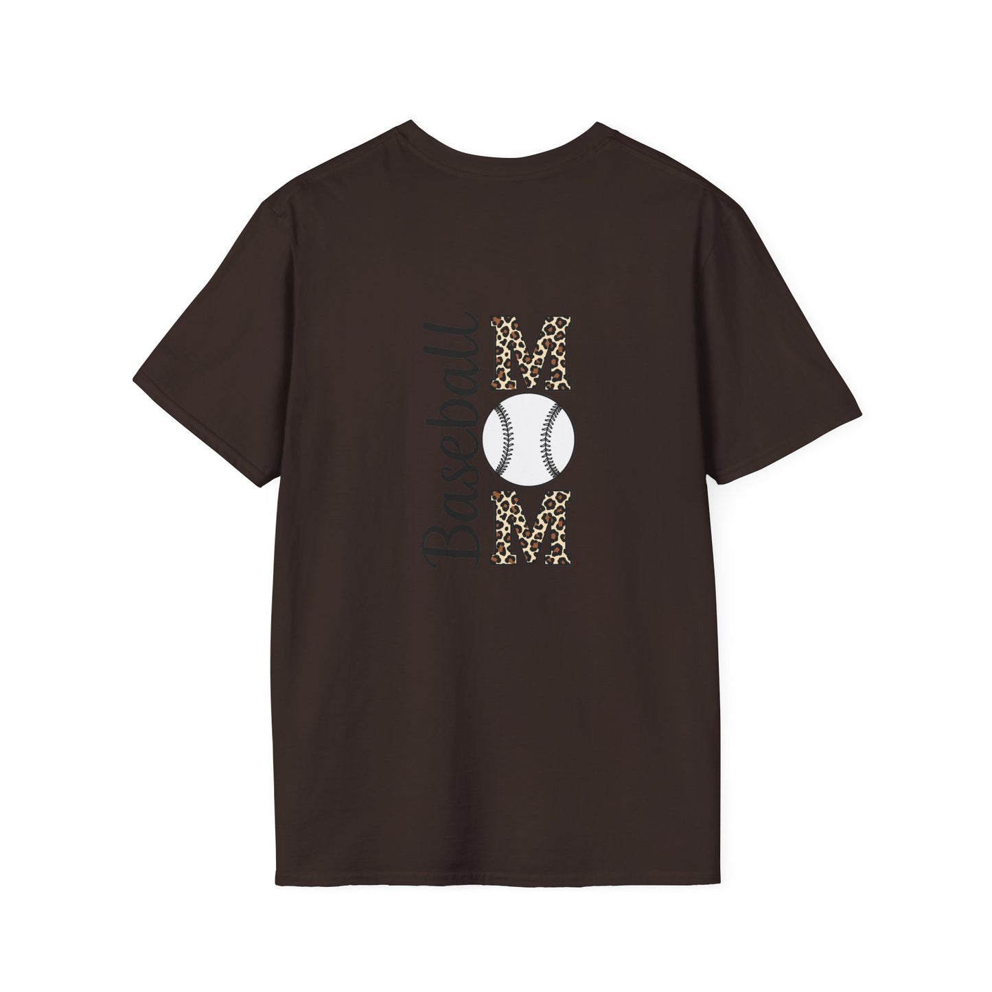 Leopard Print Baseball Mom T-Shirt – Personalized Game Day Style | Fierce & Fun Spirit Wear