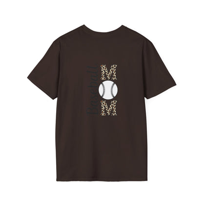 Leopard Print Baseball Mom T-Shirt – Personalized Game Day Style | Fierce & Fun Spirit Wear