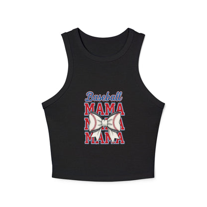 Baseball Mom Micro Rib Racer Tank Top – Fitted Game Day Apparel - The Sideline Tribe