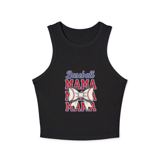 Baseball Mom Micro Rib Racer Tank Top – Fitted Game Day Apparel - The Sideline Tribe
