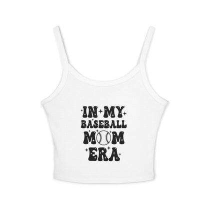 In My Baseball Mom Era Tank Top – Women’s Spaghetti Strap Racer Tank | Soft Cotton-Poly Blend | Trendy Game Day & Summer Apparel