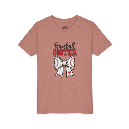 Baseball Sister Youth Short Sleeve Tee – Cute Kids Sports Shirt | Soft & Comfy Game Day Top for Young Fans