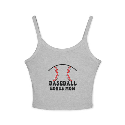 Baseball Bonus Mom Spaghetti Strap Tank Top - The Sideline Tribe