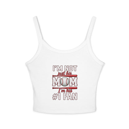 Baseball Mom Spaghetti Strap Tank Top – Soft Cotton-Poly Blend | Thick Strap Mid-Length Tank | Trendy Game Day Top for Sports Moms
