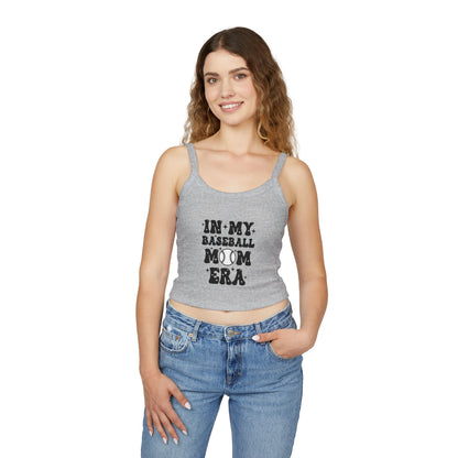 In My Baseball Mom Era Tank Top – Women’s Spaghetti Strap Racer Tank | Soft Cotton-Poly Blend | Trendy Game Day & Summer Apparel