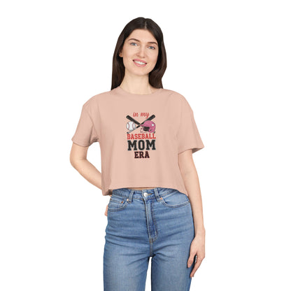 Baseball Mom Crop Tee – Trendy Women's Shirt for Game Day Style - The Sideline Tribe