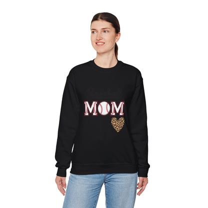 Baseball Mom Crewneck Sweatshirt – Cozy Game Day Pullover | Classic Sports Mom Sweater | Warm Team Spirit Apparel
