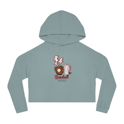 Baseball Vibes Cropped Hoodie for Women – Trendy Game Day Sweatshirt | Cozy Cotton-Poly Blend | Stylish Baseball Mom Hoodie