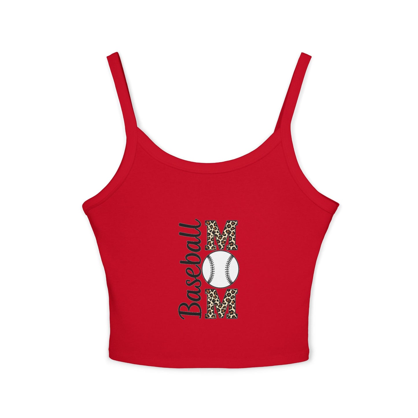 Baseball Mom Spaghetti Strap Tank Top – Soft Cotton-Poly Blend | Supportive Game Day Cami | Trendy Sports Mom Apparel