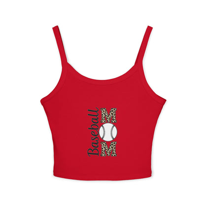 Baseball Mom Spaghetti Strap Tank Top – Soft Cotton-Poly Blend | Supportive Game Day Cami | Trendy Sports Mom Apparel