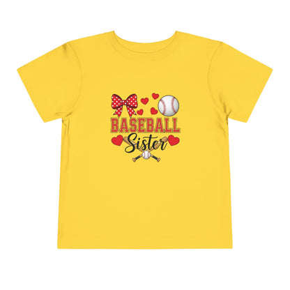 Baseball Sister Toddler Short Sleeve Tee – Soft Cotton Game Day Shirt for Little Fans | Airlume Combed Comfort