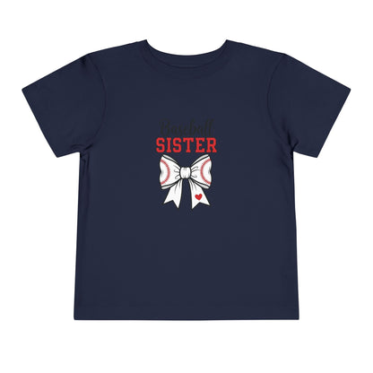 Baseball Sister Toddler Tee – Cute Kids' Short Sleeve Shirt | Soft & Comfy Game Day Wear for Little Fans