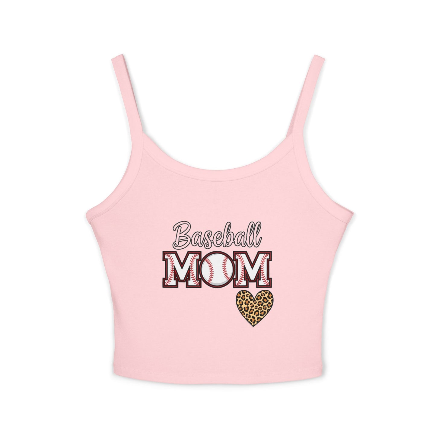 Baseball Mom Spaghetti Strap Tank Top – Soft Cotton-Poly Blend | Supportive Fit | Trendy Game Day Style