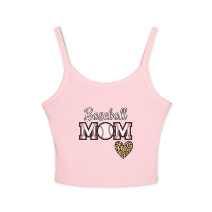 Baseball Mom Spaghetti Strap Tank Top – Soft Cotton-Poly Blend | Supportive Fit | Trendy Game Day Style