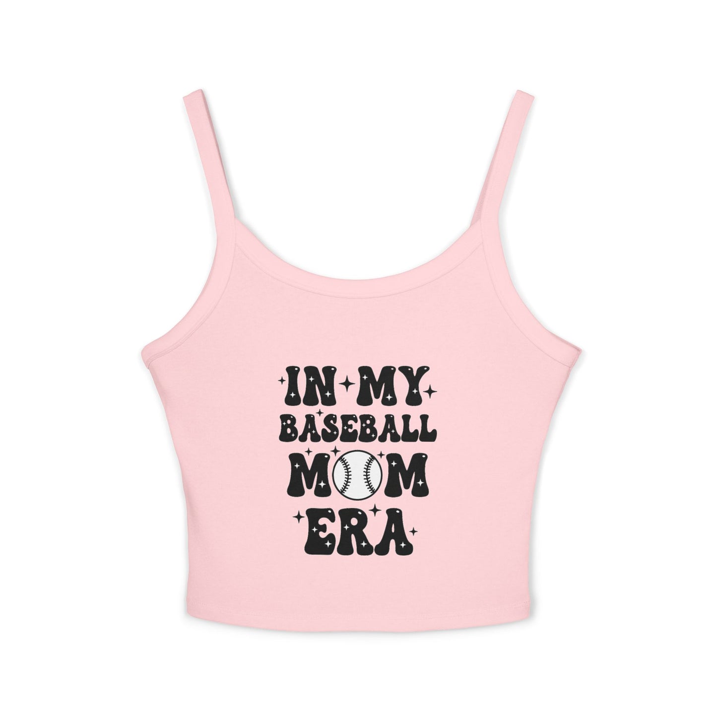 In My Baseball Mom Era Tank Top – Women’s Spaghetti Strap Racer Tank | Soft Cotton-Poly Blend | Trendy Game Day & Summer Apparel