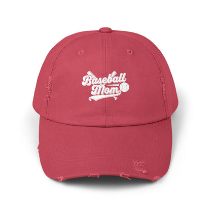 Vintage Baseball Mom Distressed Cap | Classic Cotton Twill Hat | Adjustable Retro Game Day Baseball Mom Hat