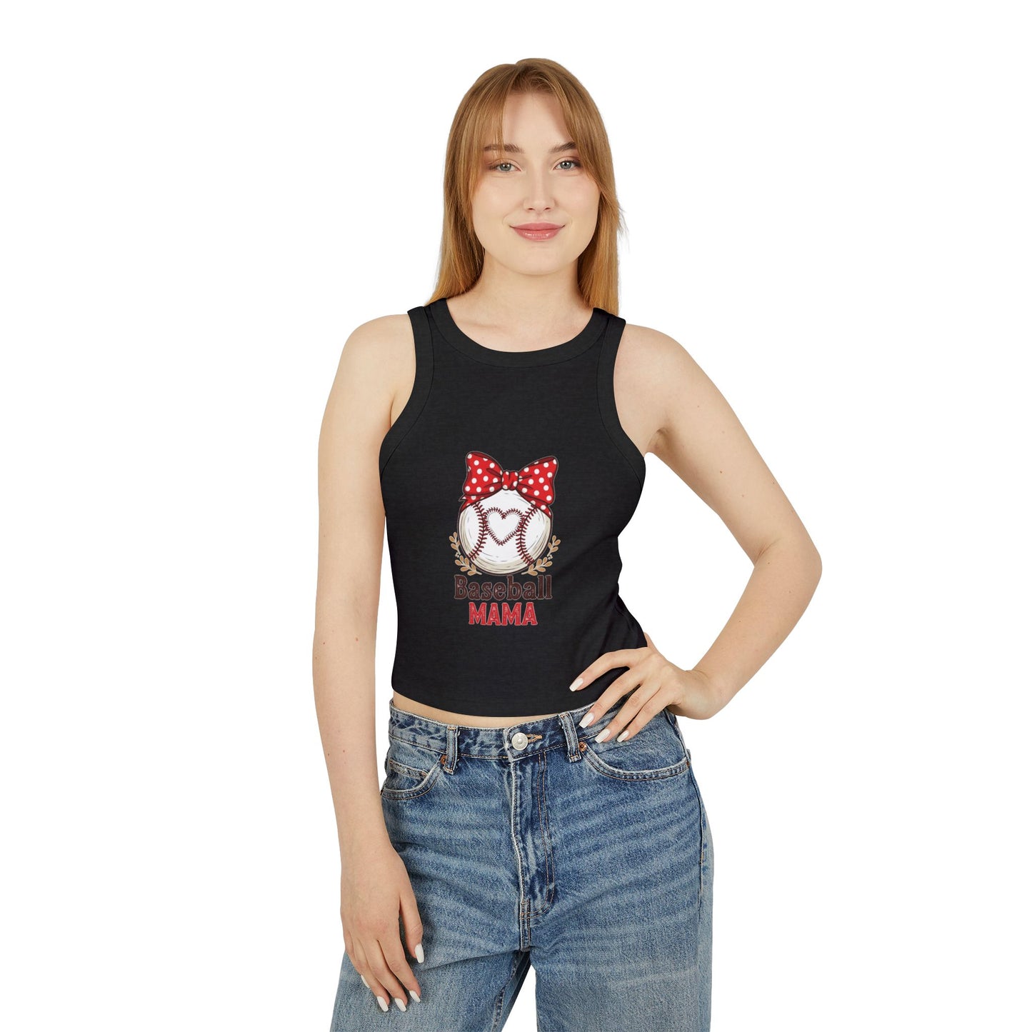 Baseball Mom Micro Rib Racer Tank Top – Fitted Game Day Apparel - The Sideline Tribe