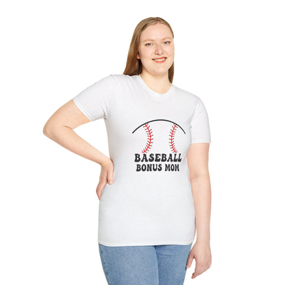 Baseball Bonus Mom Softstyle T-Shirt - The Sideline Tribe