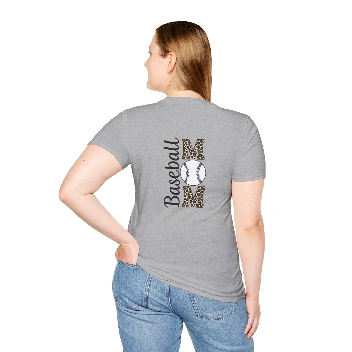Leopard Print Baseball Mom T-Shirt – Personalized Game Day Style | Fierce & Fun Spirit Wear
