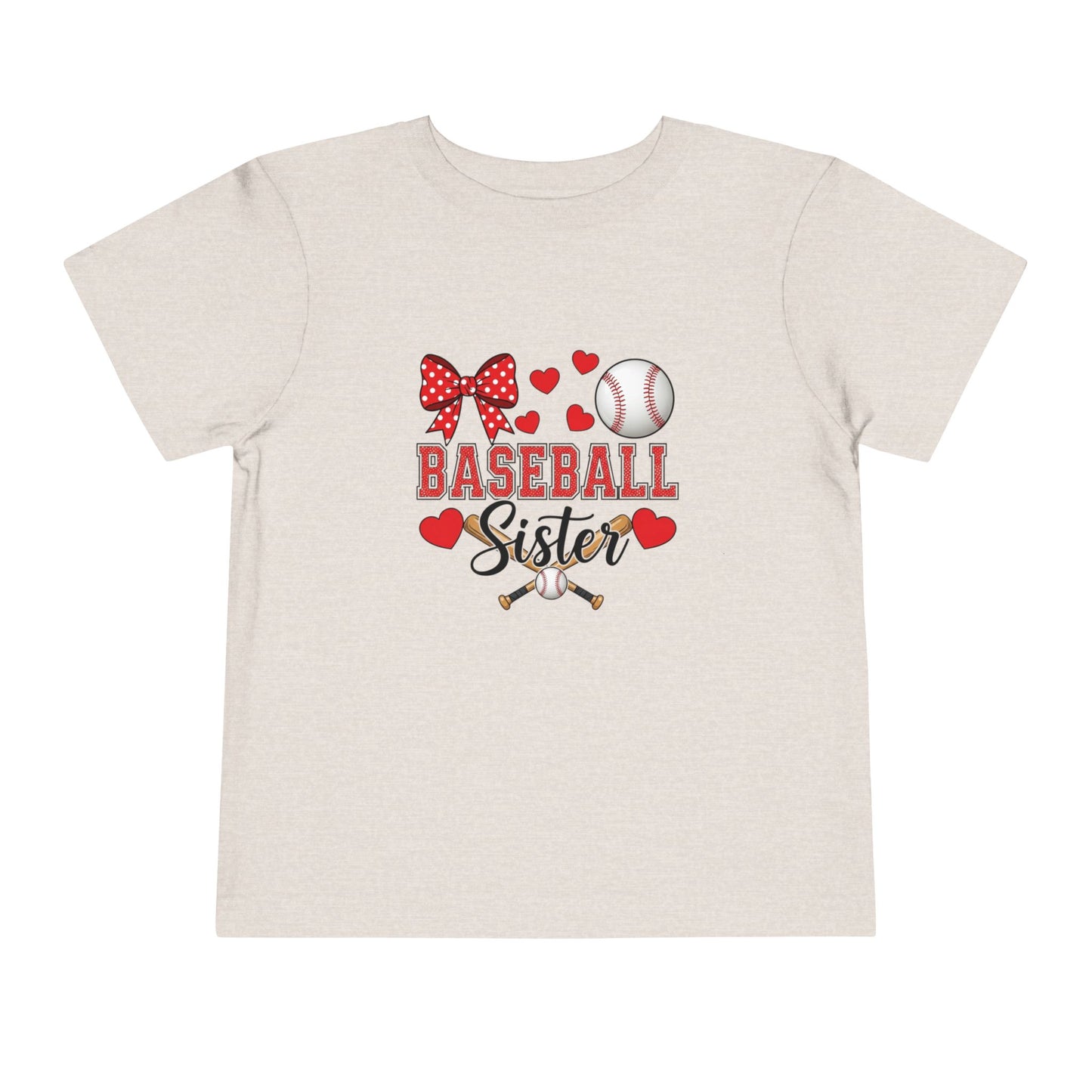 Baseball Sister Toddler Short Sleeve Tee – Soft Cotton Game Day Shirt for Little Fans | Airlume Combed Comfort