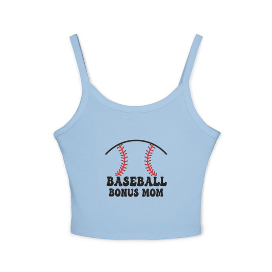 Baseball Bonus Mom Spaghetti Strap Tank Top - The Sideline Tribe