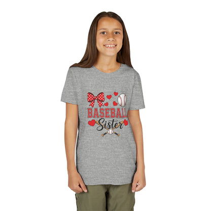 Baseball Sister Youth Tee – Cute Sports Fan Shirt for Girls | Soft Airlume Cotton Kids T-Shirt | Game Day Outfit