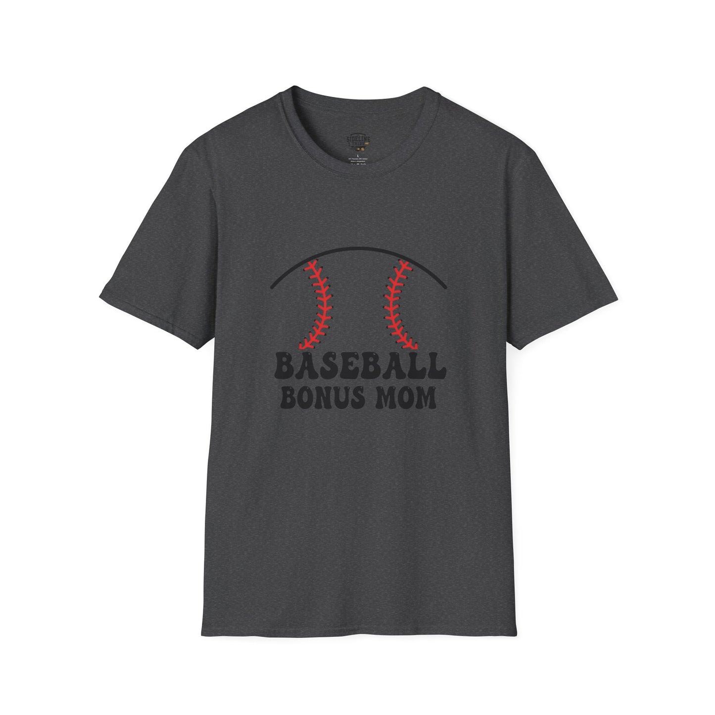 Baseball Bonus Mom Softstyle T-Shirt - The Sideline Tribe