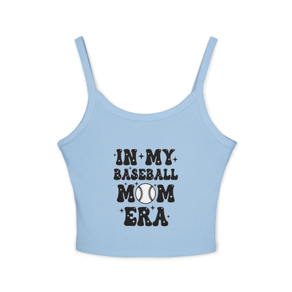 In My Baseball Mom Era Tank Top – Women’s Spaghetti Strap Racer Tank | Soft Cotton-Poly Blend | Trendy Game Day & Summer Apparel