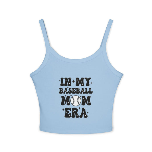 In My Baseball Mom Era Tank Top – Women’s Spaghetti Strap Racer Tank | Soft Cotton-Poly Blend | Trendy Game Day & Summer Apparel