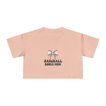 Baseball Bonus Mom Women's Crop Tee - The Sideline Tribe