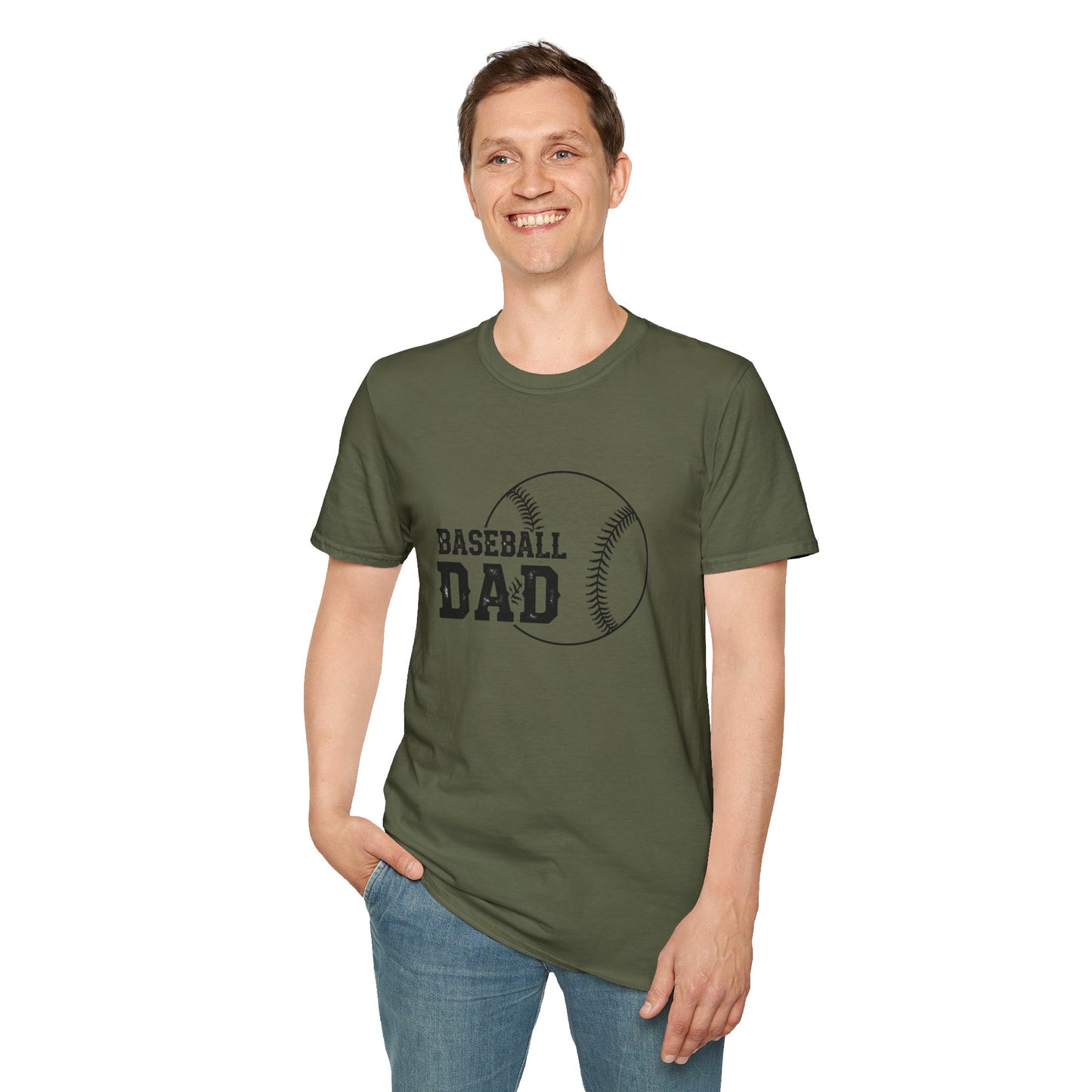 Baseball Dad Softstyle T-Shirt | Perfect Gift for Father's Day & Sports Fans