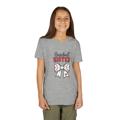 Baseball Sister Youth Short Sleeve Tee – Cute Kids Sports Shirt | Soft & Comfy Game Day Top for Young Fans