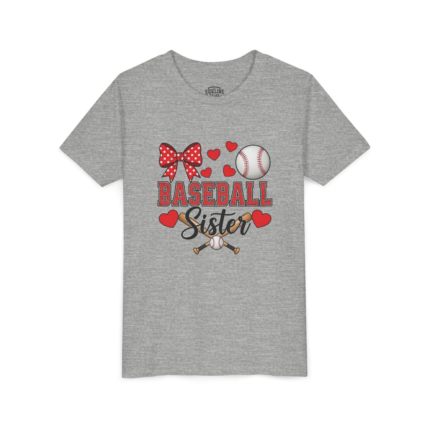 Baseball Sister Youth Tee – Cute Sports Fan Shirt for Girls | Soft Airlume Cotton Kids T-Shirt | Game Day Outfit