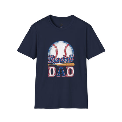 Baseball Dad Unisex Softstyle T-Shirt | Classic Game Day Tee | Premium Ring-Spun Cotton