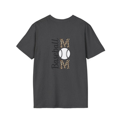 Leopard Print Baseball Mom T-Shirt – Personalized Game Day Style | Fierce & Fun Spirit Wear