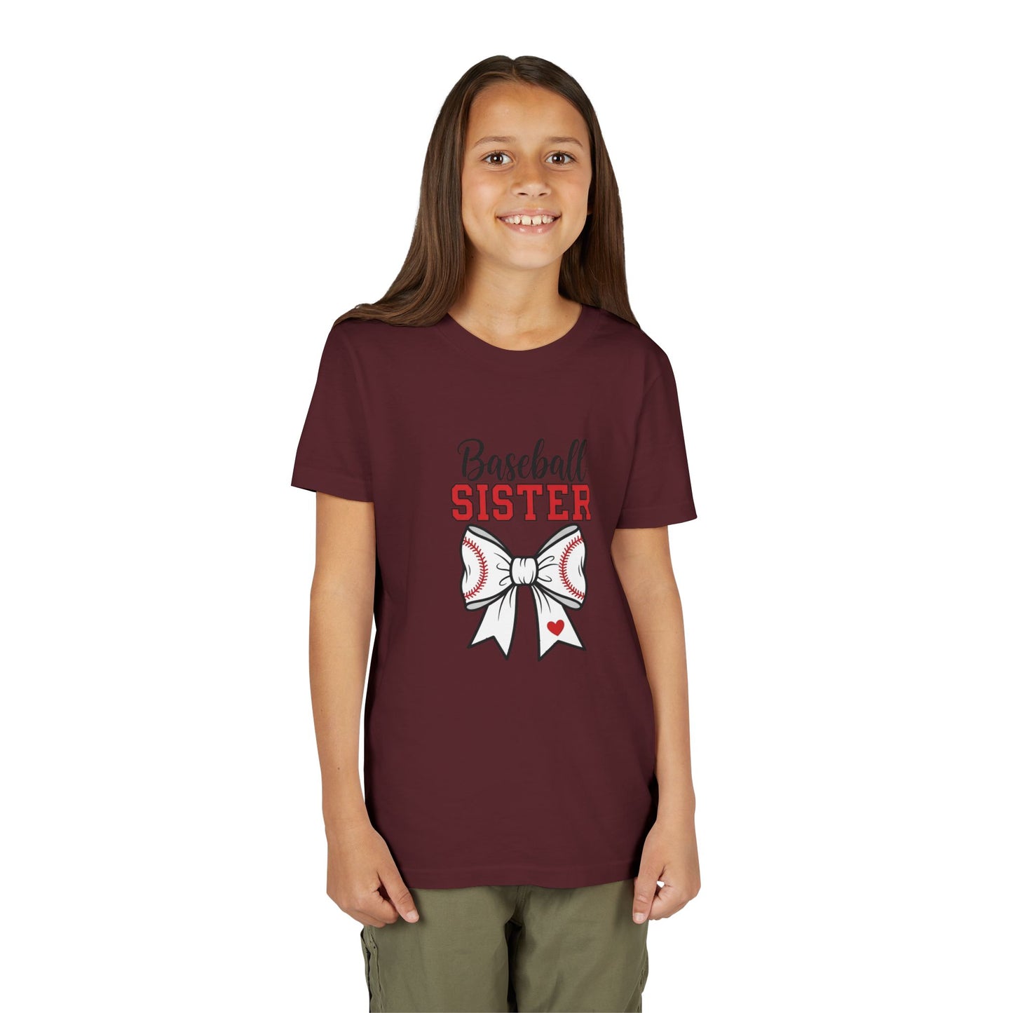 Baseball Sister Youth Short Sleeve Tee – Cute Kids Sports Shirt | Soft & Comfy Game Day Top for Young Fans