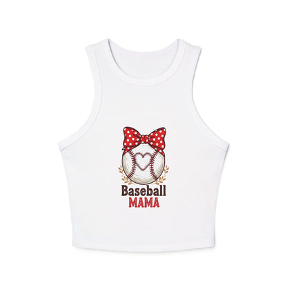 Baseball Mom Micro Rib Racer Tank Top – Fitted Game Day Apparel - The Sideline Tribe