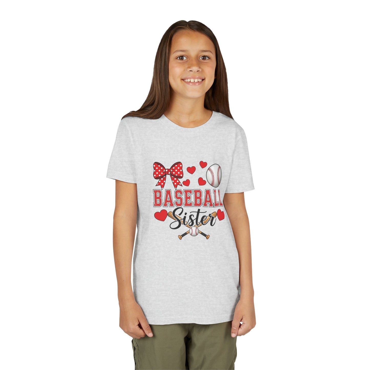 Baseball Sister Youth Tee – Cute Sports Fan Shirt for Girls | Soft Airlume Cotton Kids T-Shirt | Game Day Outfit