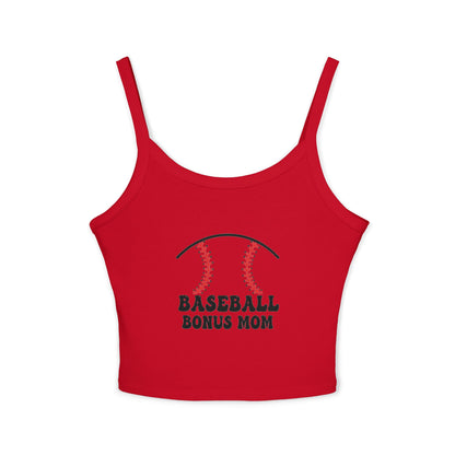 Baseball Bonus Mom Spaghetti Strap Tank Top - The Sideline Tribe
