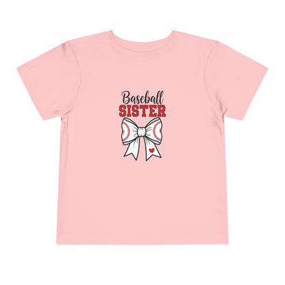 Baseball Sister Toddler Tee – Cute Kids' Short Sleeve Shirt | Soft & Comfy Game Day Wear for Little Fans