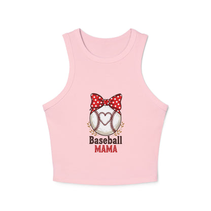 Baseball Mom Micro Rib Racer Tank Top – Fitted Game Day Apparel - The Sideline Tribe