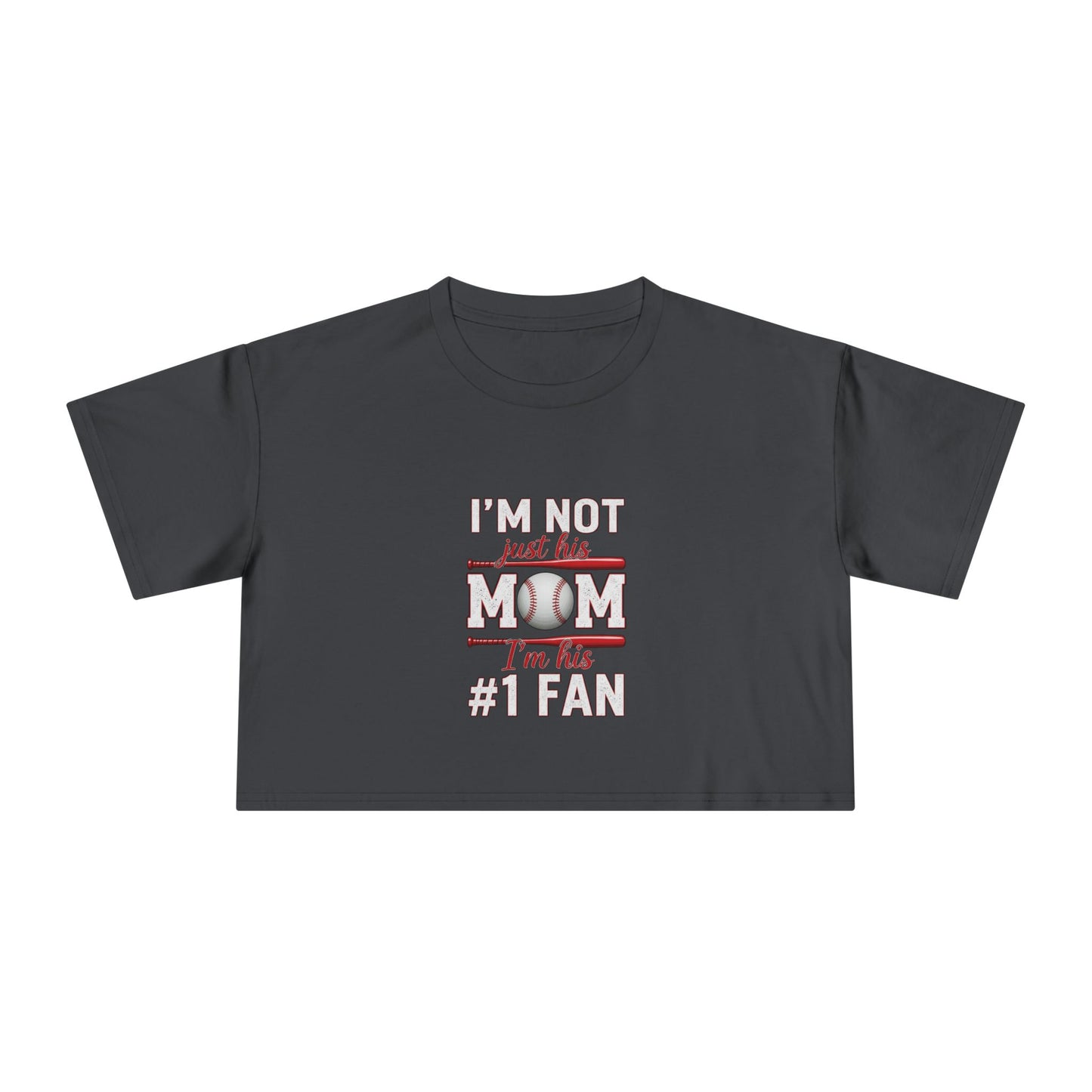 Mom’s #1 Fan Crop Tee – Relaxed Fit Women’s Crop Top | Soft Combed Cotton Game Day Shirt | Trendy Sports Mom Apparel