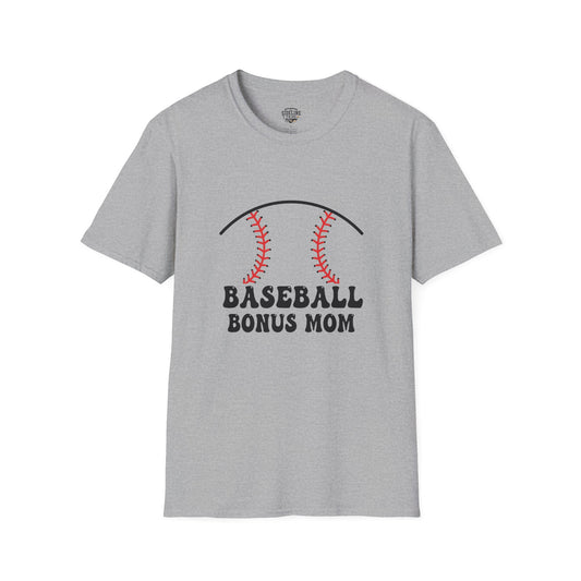 Baseball Bonus Mom Softstyle T-Shirt - The Sideline Tribe