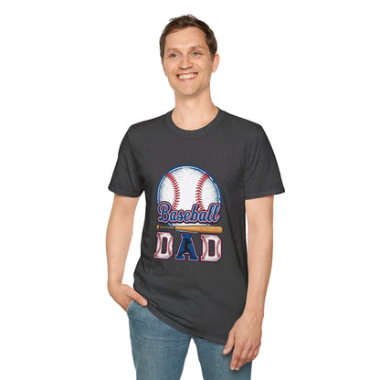 Baseball Dad Unisex Softstyle T-Shirt | Classic Game Day Tee | Premium Ring-Spun Cotton