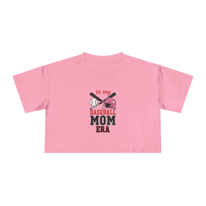 Baseball Mom Crop Tee – Trendy Women's Shirt for Game Day Style - The Sideline Tribe