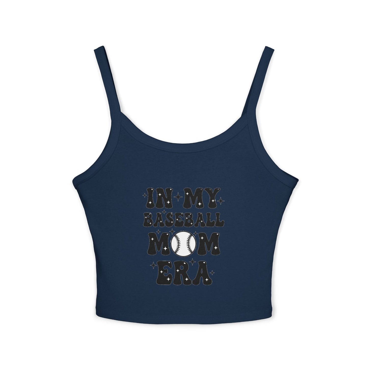 In My Baseball Mom Era Tank Top – Women’s Spaghetti Strap Racer Tank | Soft Cotton-Poly Blend | Trendy Game Day & Summer Apparel