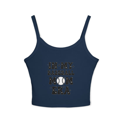 In My Baseball Mom Era Tank Top – Women’s Spaghetti Strap Racer Tank | Soft Cotton-Poly Blend | Trendy Game Day & Summer Apparel