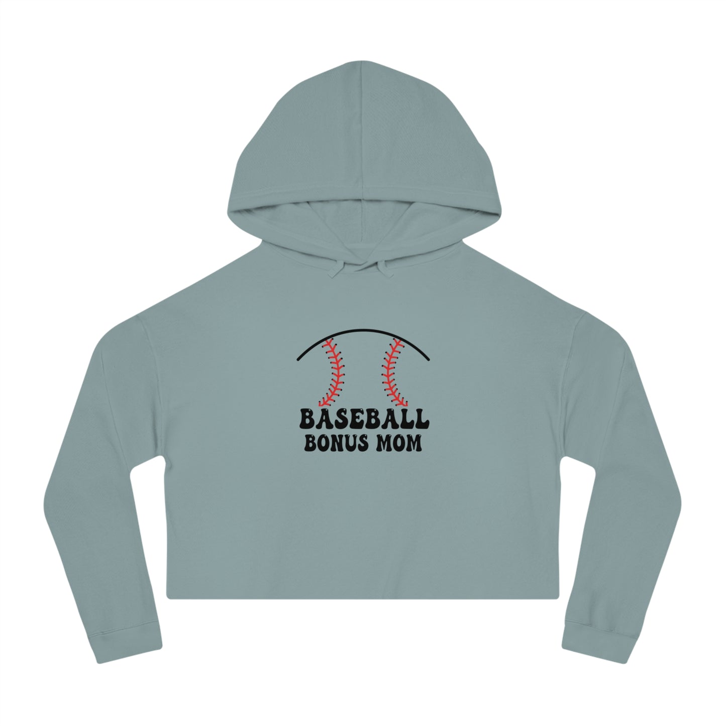 Baseball Bonus Mom Cropped Hooded Sweatshirt - The Sideline Tribe