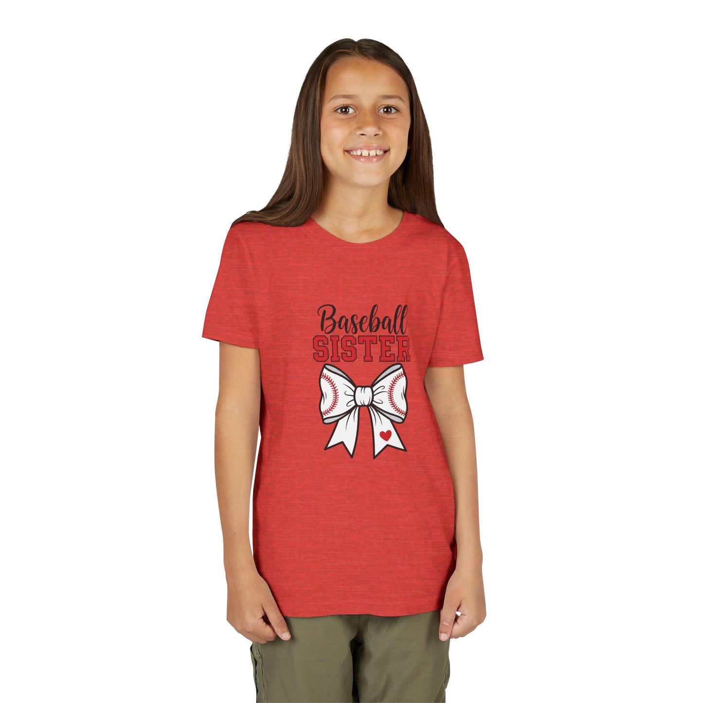 Baseball Sister Youth Short Sleeve Tee – Cute Kids Sports Shirt | Soft & Comfy Game Day Top for Young Fans